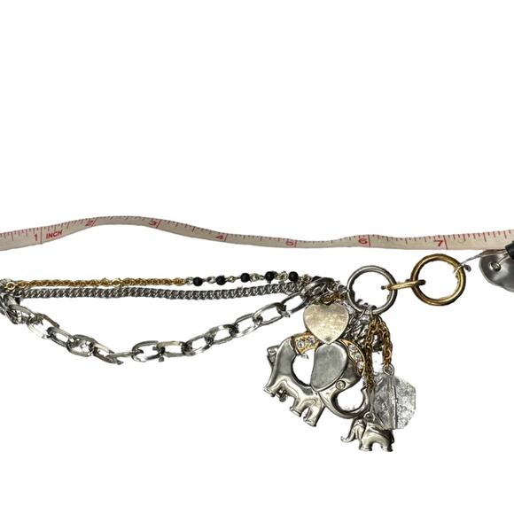 Guess Elephant Charm 3 Chain Bracelet Silver Gold - Picture 6 of 6